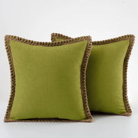 French Style Throw Pillow – Colorful Decorative Cushion in Soft Cotton and Linen for Couch, 45x45cm or 50x50cm 0