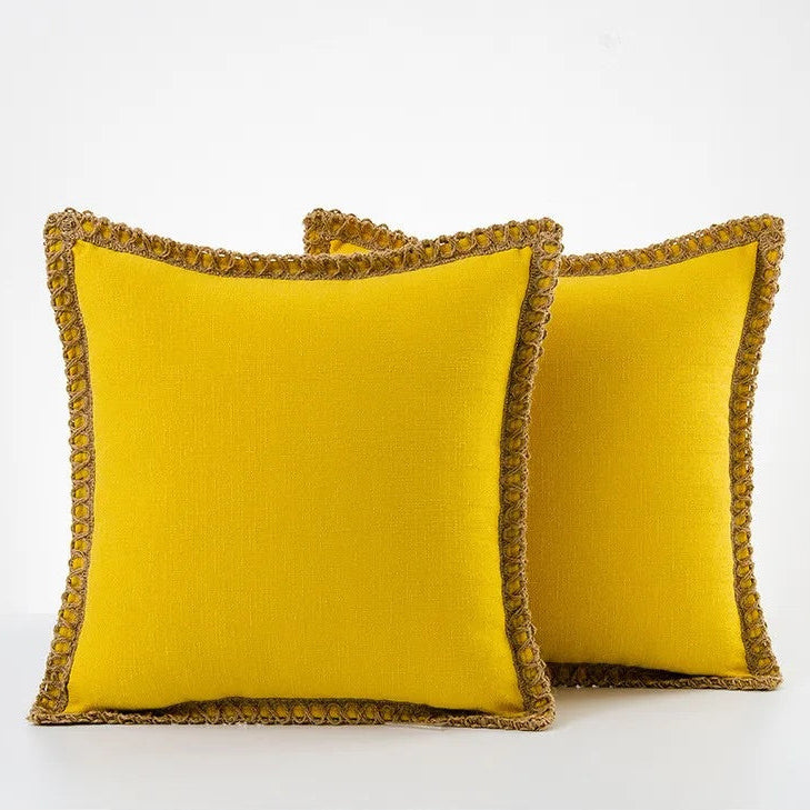 French Style Throw Pillow – Colorful Decorative Cushion in Soft Cotton and Linen for Couch, 45x45cm or 50x50cm 13