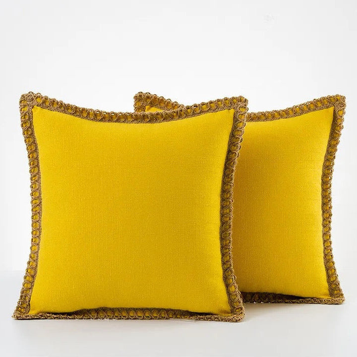 French Style Throw Pillow – Colorful Decorative Cushion in Soft Cotton and Linen for Couch, 45x45cm or 50x50cm 13