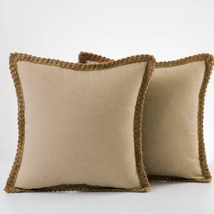 French Style Throw Pillow – Colorful Decorative Cushion in Soft Cotton and Linen for Couch, 45x45cm or 50x50cm 14