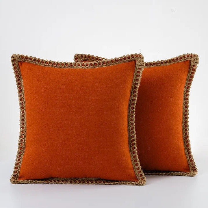 French Style Throw Pillow – Colorful Decorative Cushion in Soft Cotton and Linen for Couch, 45x45cm or 50x50cm 15