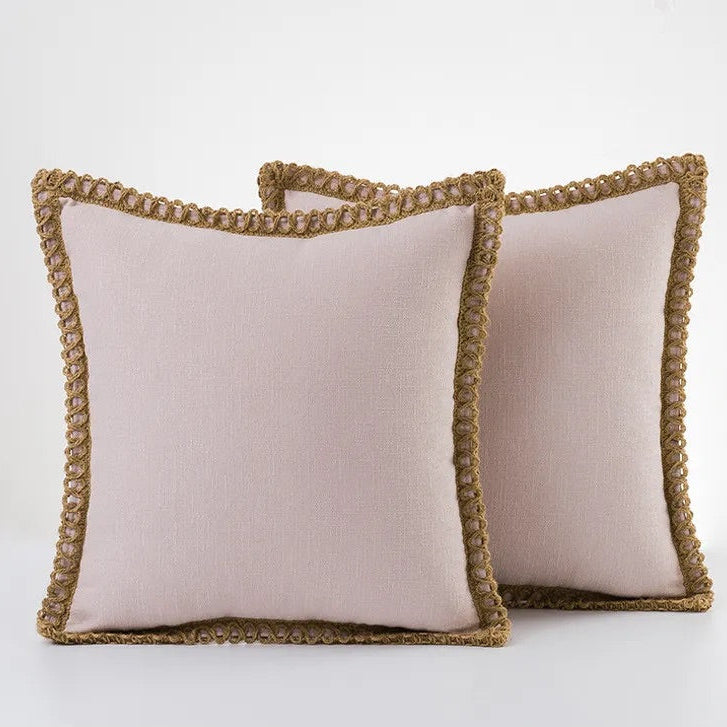 French Style Throw Pillow – Colorful Decorative Cushion in Soft Cotton and Linen for Couch, 45x45cm or 50x50cm 6