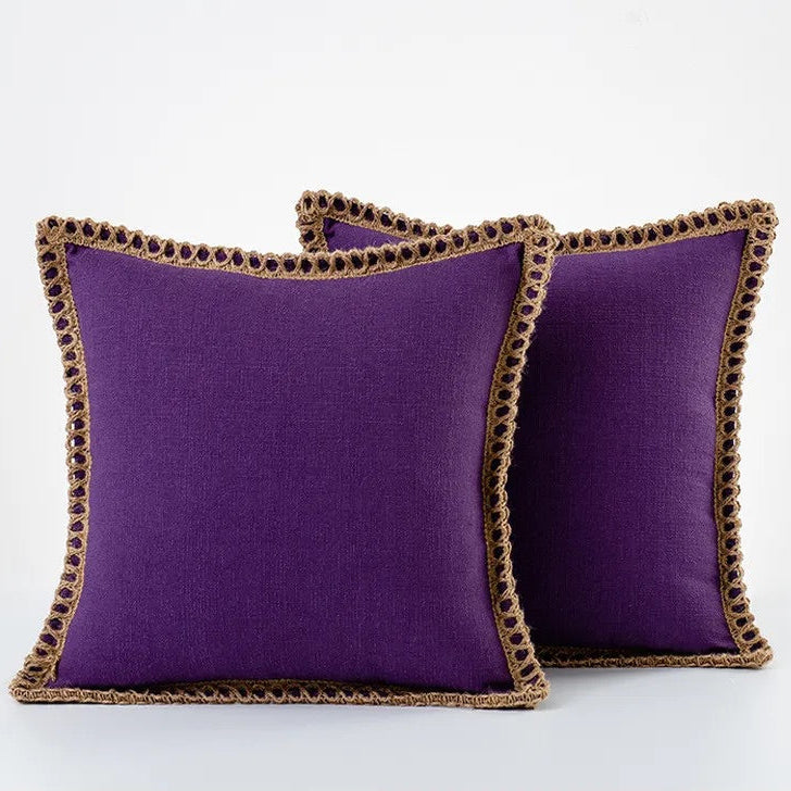 French Style Throw Pillow – Colorful Decorative Cushion in Soft Cotton and Linen for Couch, 45x45cm or 50x50cm 7