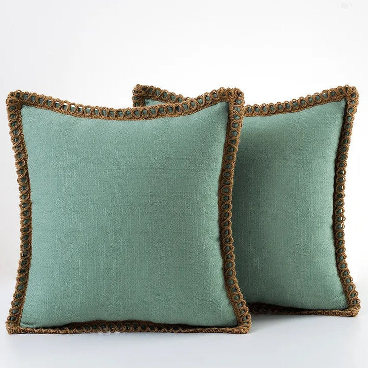 French Style Throw Pillow – Colorful Decorative Cushion in Soft Cotton and Linen for Couch, 45x45cm or 50x50cm 8