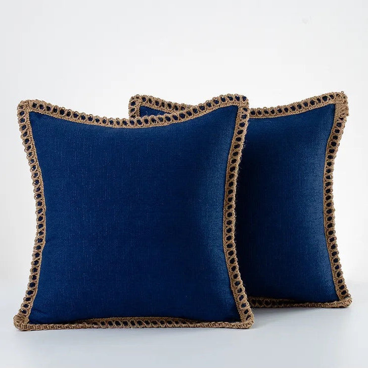 French Style Throw Pillow – Colorful Decorative Cushion in Soft Cotton and Linen for Couch, 45x45cm or 50x50cm 9
