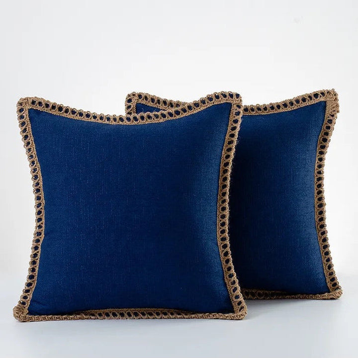 French Style Throw Pillow – Colorful Decorative Cushion in Soft Cotton and Linen for Couch, 45x45cm or 50x50cm 9