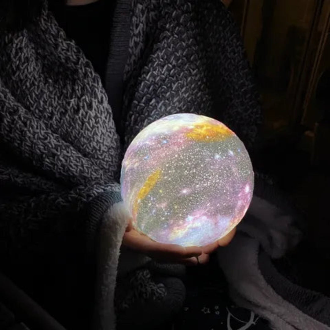 Galaxy Moon Lamp with 16 Colors, Remote Control, 3D Printed Lunar Light – USB Rechargeable Night Light, Available in 4 Sizes 8