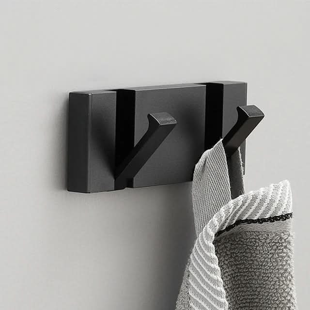 Gancio Fold Collapsible Wall Hooks - Space-Saving Aluminum in Black & Gold 6