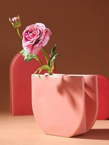 Geometric Ceramic Decorative Vases in Pink and Violet – Modern Home Decor Accent Pieces 6