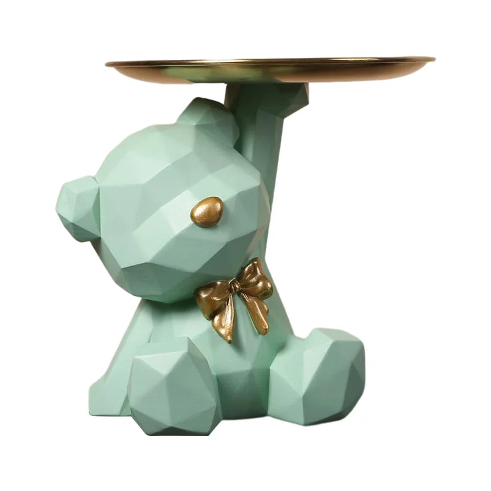 Geometric Resin Bear Key Holder and Decorative Figure – Stylish Storage Solution for Home 0