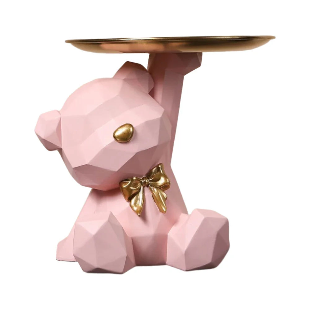 Geometric Resin Bear Key Holder and Decorative Figure – Stylish Storage Solution for Home 10
