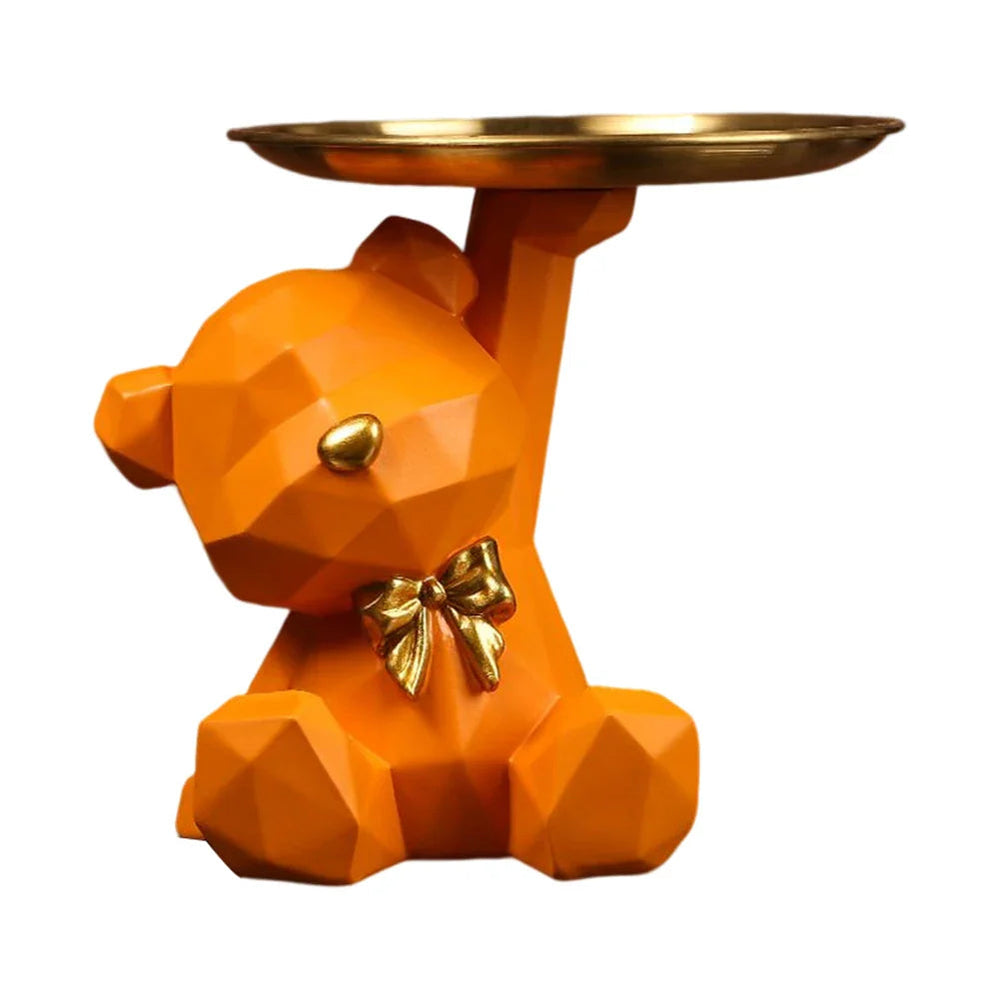 Geometric Resin Bear Key Holder and Decorative Figure – Stylish Storage Solution for Home 7