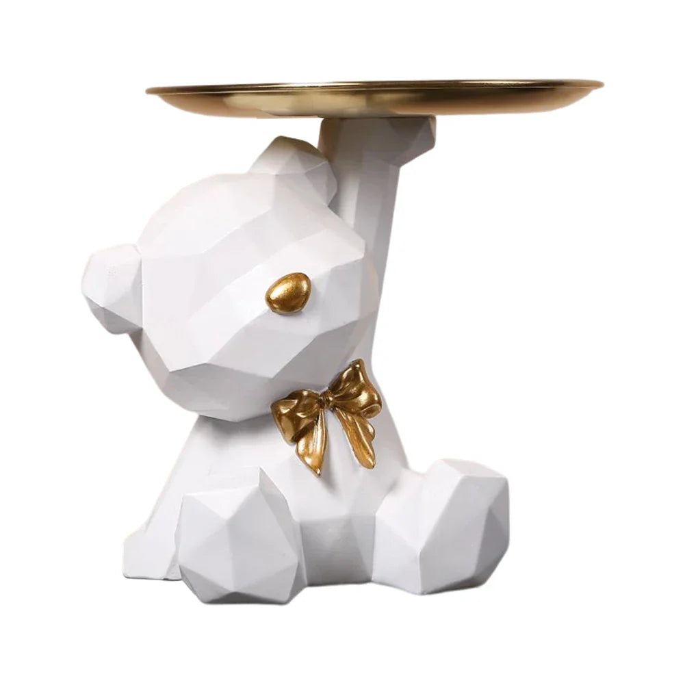 Geometric Resin Bear Key Holder and Decorative Figure – Stylish Storage Solution for Home 8