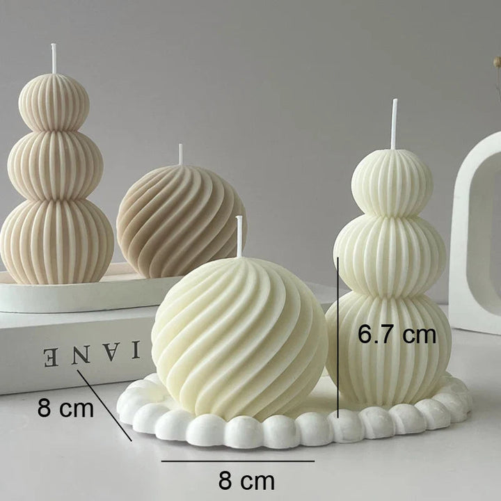 Geometric Wave Design Scented Candle – Stylish Aromatherapy Decor for Home and Events, Paraffin Wax 0
