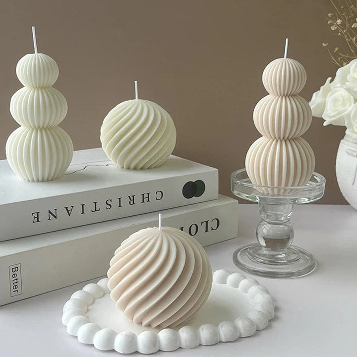Geometric Wave Design Scented Candle – Stylish Aromatherapy Decor for Home and Events, Paraffin Wax 2