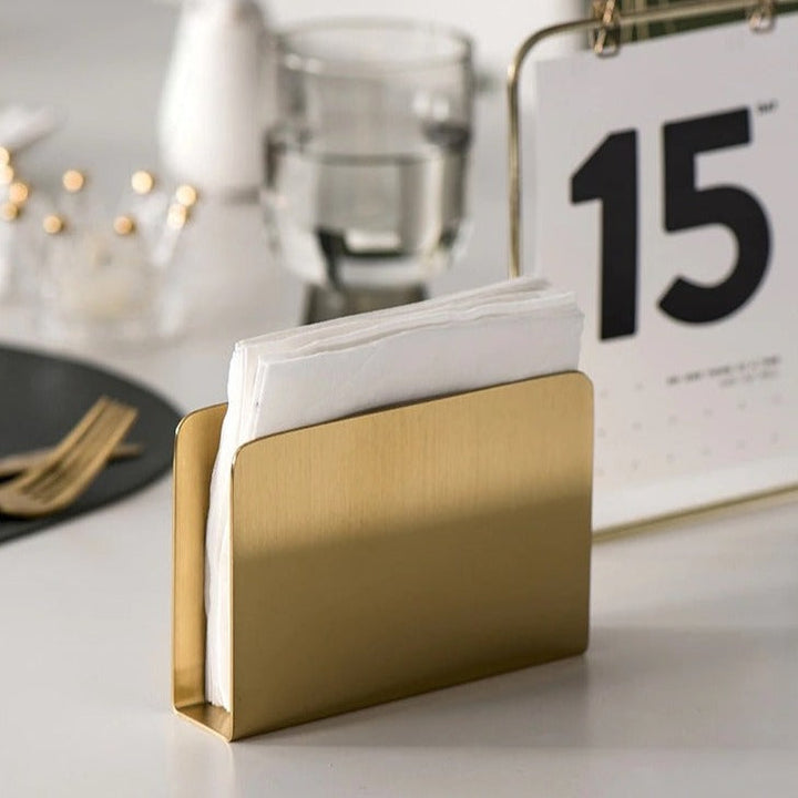 Gold Napkin Holder for Table - Stylish Stainless Steel Napkin Holder in Unique Shapes 3