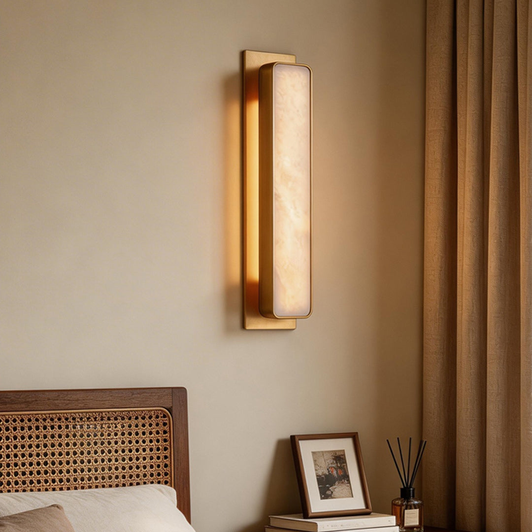 Gold Wall Sconce Light Fixture with Brass and Marble – Elegant 6W LED Wall Light for Modern Interiors 3