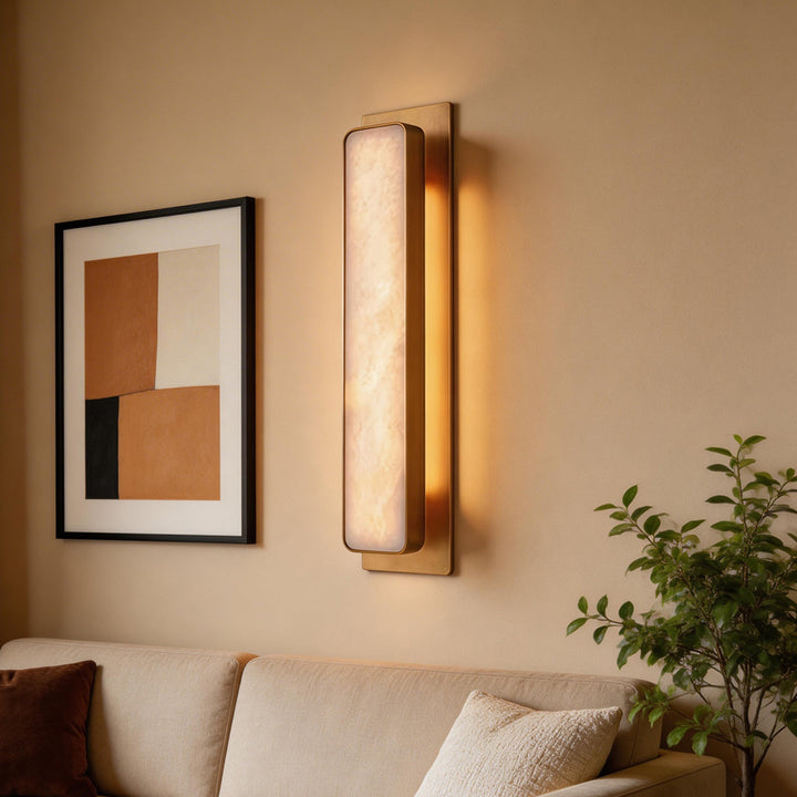Gold Wall Sconce Light Fixture with Brass and Marble – Elegant 6W LED Wall Light for Modern Interiors 4