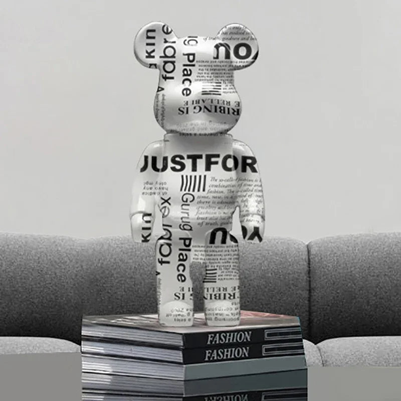 Graffiti Bear Sculpture – 10.6 Inch High Quality Resin Artistic Home Decor Figurine for Office and Living Room 2