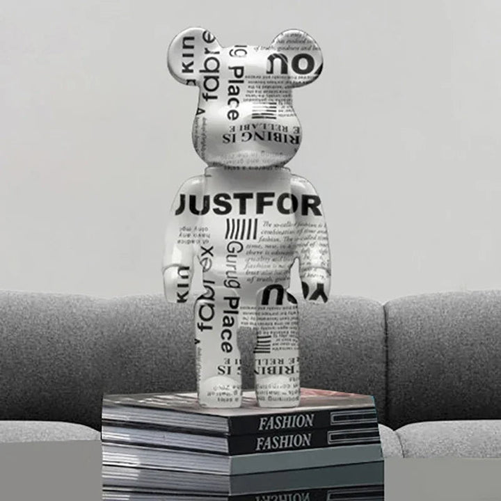 Graffiti Bear Sculpture – 10.6 Inch High Quality Resin Artistic Home Decor Figurine for Office and Living Room 2
