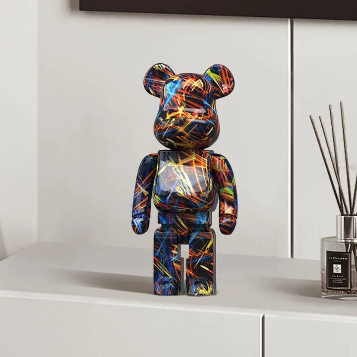Graffiti Bear Sculpture – 10.6 Inch High Quality Resin Artistic Home Decor Figurine for Office and Living Room 3