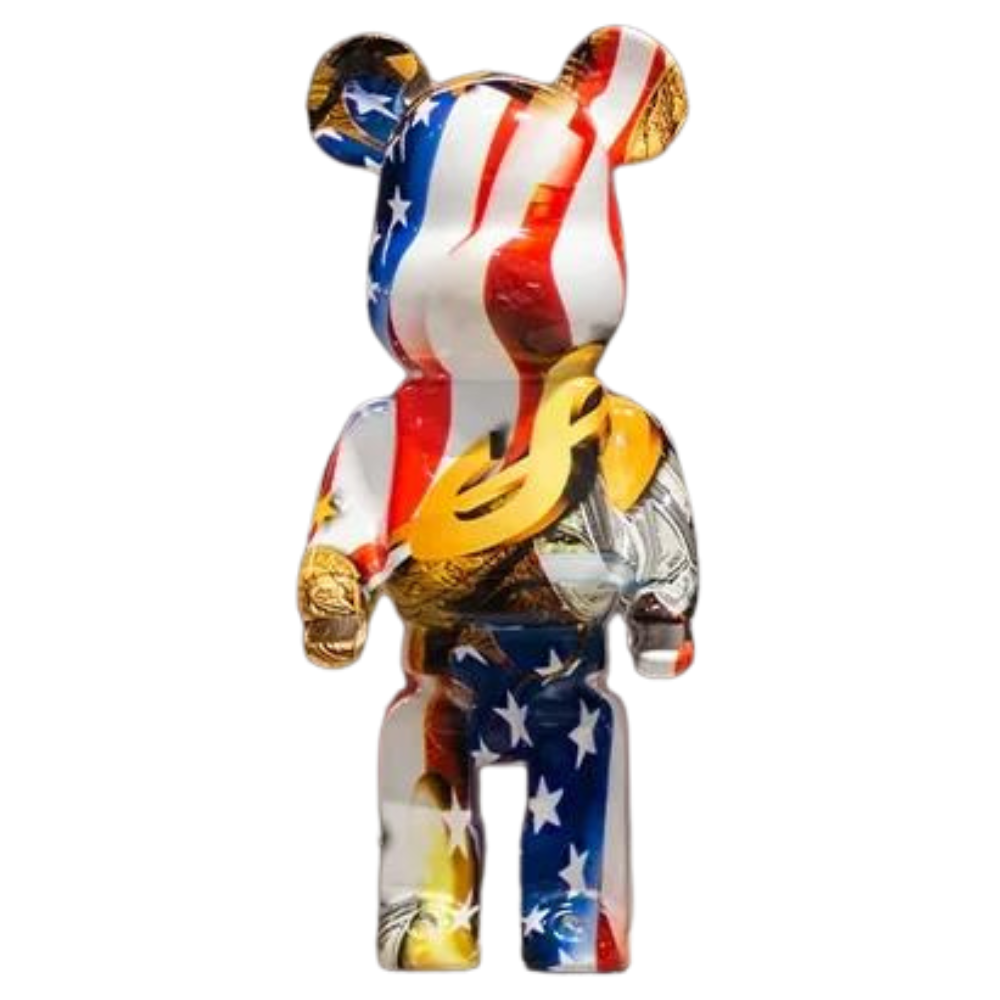 Graffiti Bear Sculpture – 10.6 Inch High Quality Resin Artistic Home Decor Figurine for Office and Living Room 4
