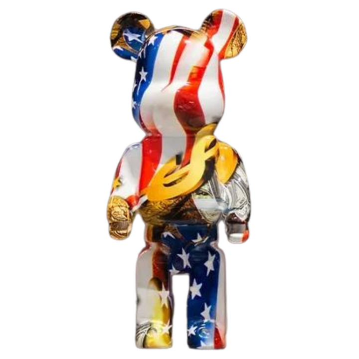 Graffiti Bear Sculpture – 10.6 Inch High Quality Resin Artistic Home Decor Figurine for Office and Living Room 4