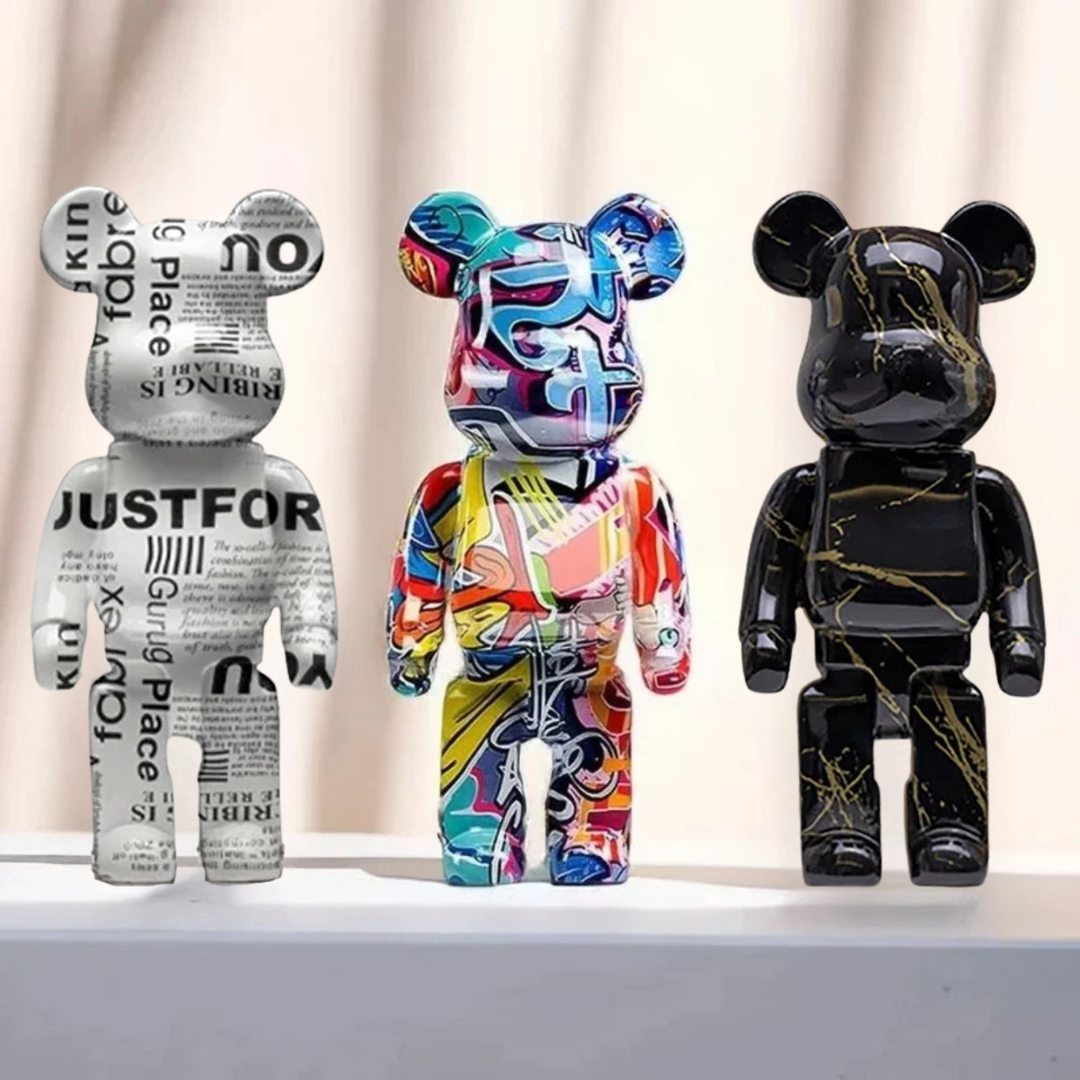 Graffiti Bear Sculpture – 10.6 Inch High Quality Resin Artistic Home Decor Figurine for Office and Living Room 7