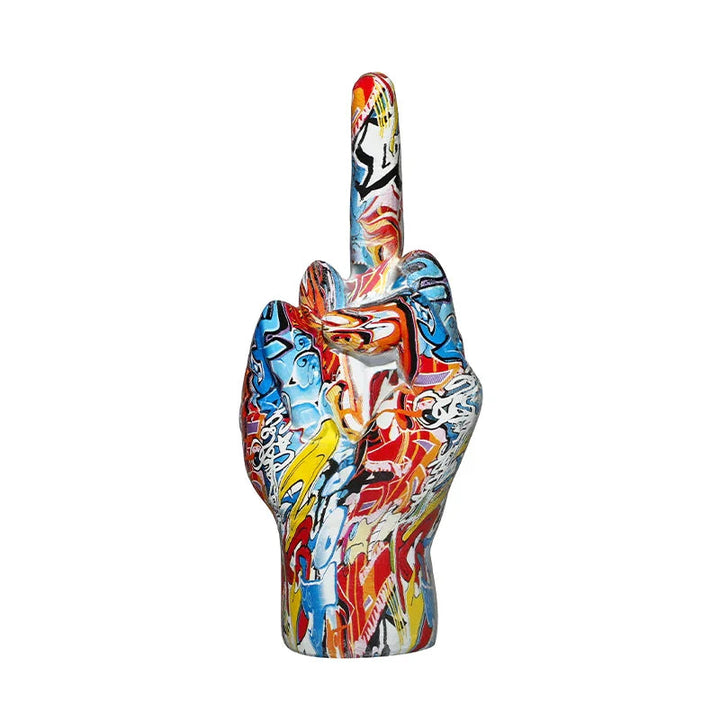 Graffiti Hand Sculpture – Unique Synthetic Resin Figurine for Modern Interiors, 8 x 7.5 x 19 cm, Stable EVA Anti-Slip Base 6