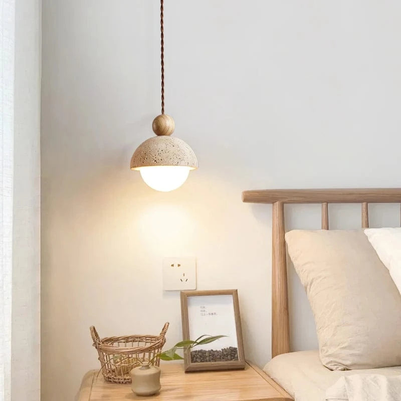Half-Round Pendant Lamp – Elegant Glass and Travertine Design for Kitchen Pendant Lighting and Modern Hanging Lights 1