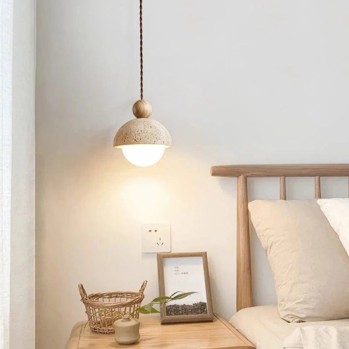 Half-Round Pendant Lamp – Elegant Glass and Travertine Design for Kitchen Pendant Lighting and Modern Hanging Lights 1