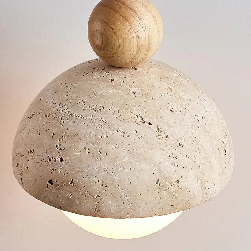 Half-Round Pendant Lamp – Elegant Glass and Travertine Design for Kitchen Pendant Lighting and Modern Hanging Lights 3