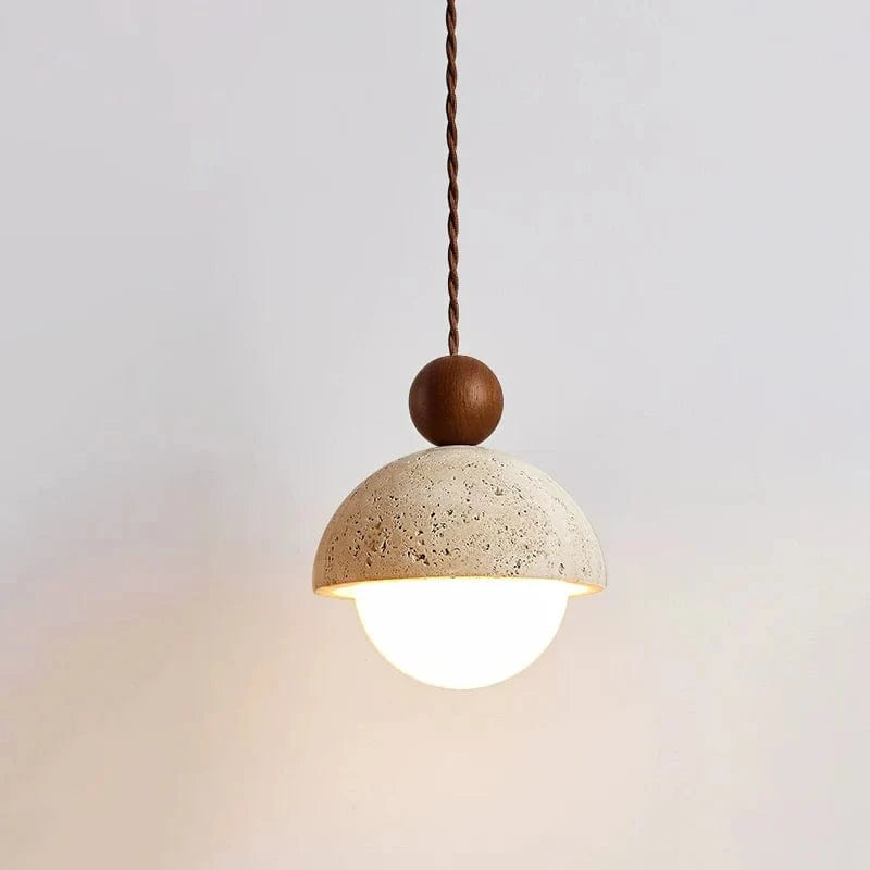 Half-Round Pendant Lamp – Elegant Glass and Travertine Design for Kitchen Pendant Lighting and Modern Hanging Lights 9