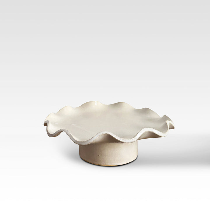 Hand-Forged Ruffle Edge Cake Stand – 12-Inch Pedestal Cake Plate for Elegant Dessert Display 3