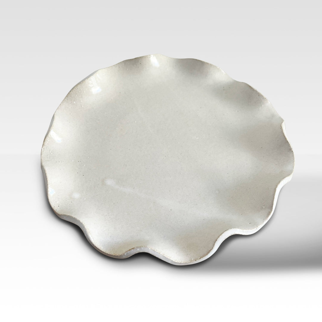 Hand-Forged Ruffle Edge Cake Stand – 12-Inch Pedestal Cake Plate for Elegant Dessert Display 4