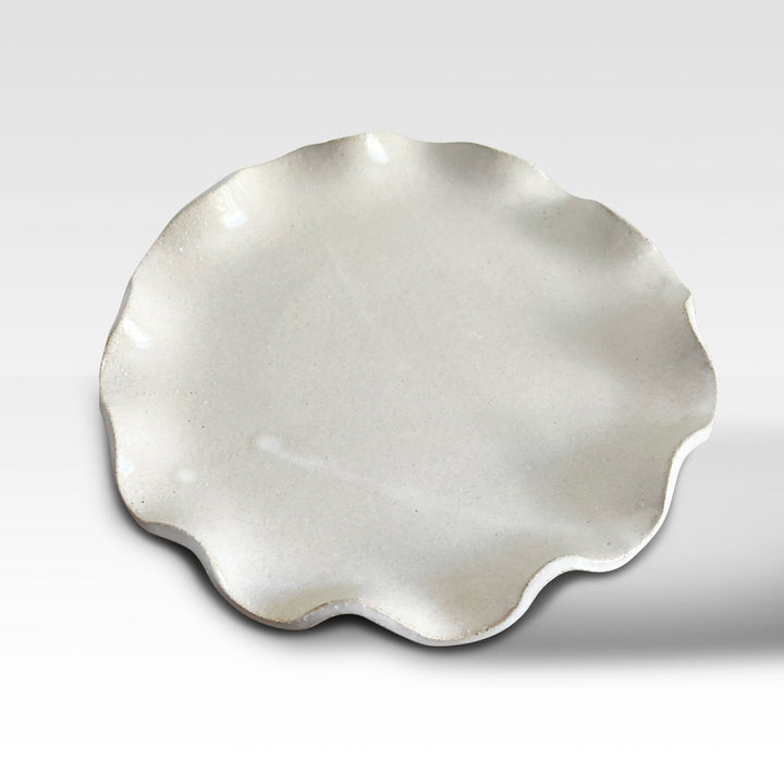 Hand-Forged Ruffle Edge Cake Stand – 12-Inch Pedestal Cake Plate for Elegant Dessert Display 4