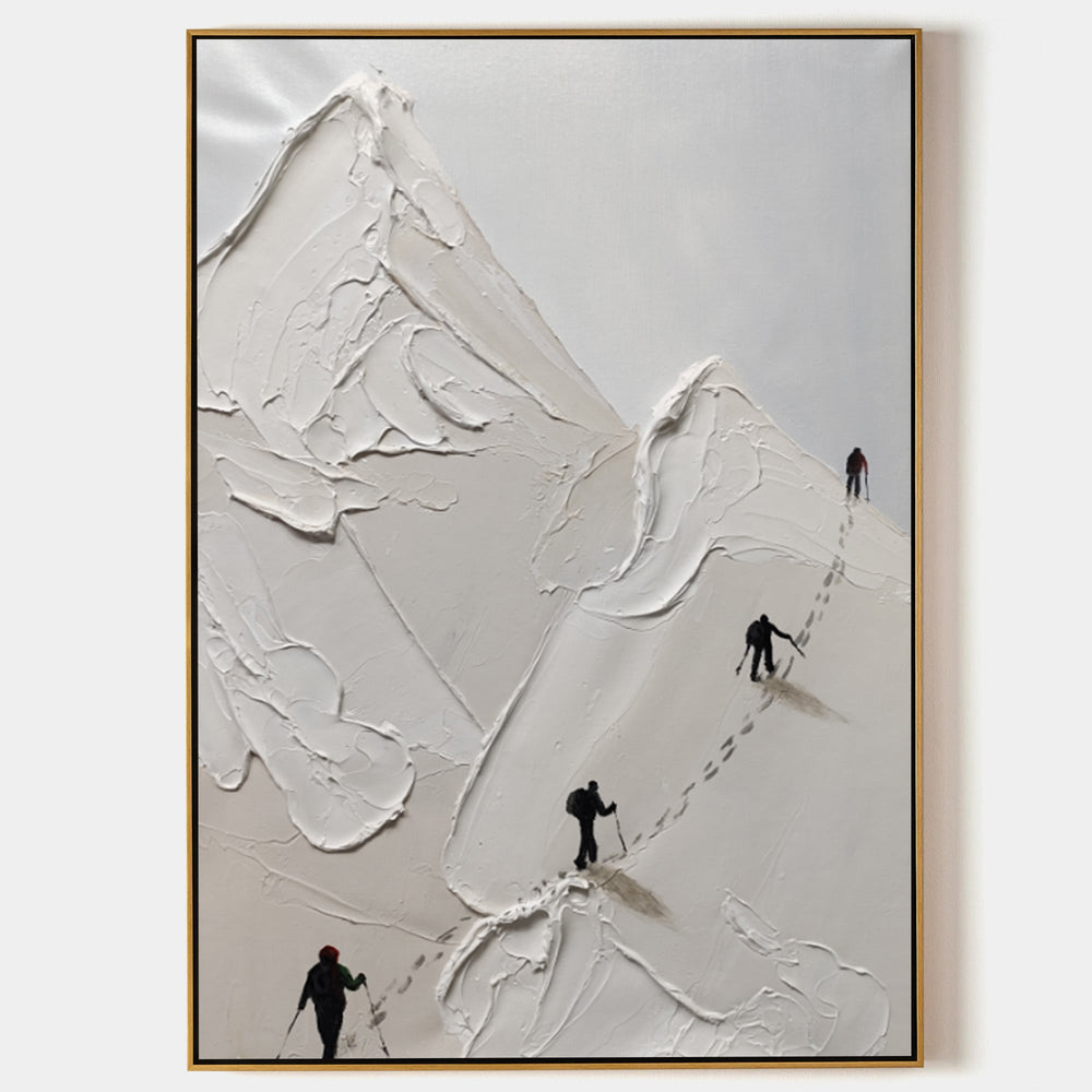 Hand-Painted Abstract Minimalist Canvas Art – Unique Plaster Texture Painting for Modern Home Decor 1
