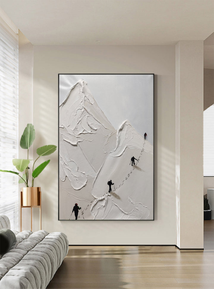Hand-Painted Abstract Minimalist Canvas Art – Unique Plaster Texture Painting for Modern Home Decor 4