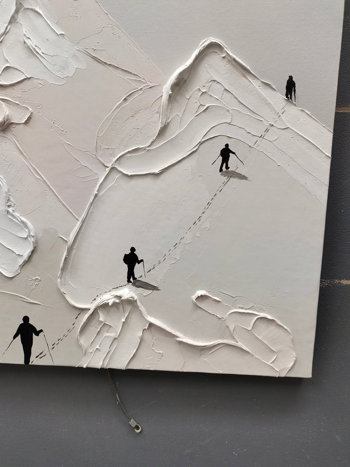 Hand-Painted Abstract Minimalist Canvas Art – Unique Plaster Texture Painting for Modern Home Decor 5