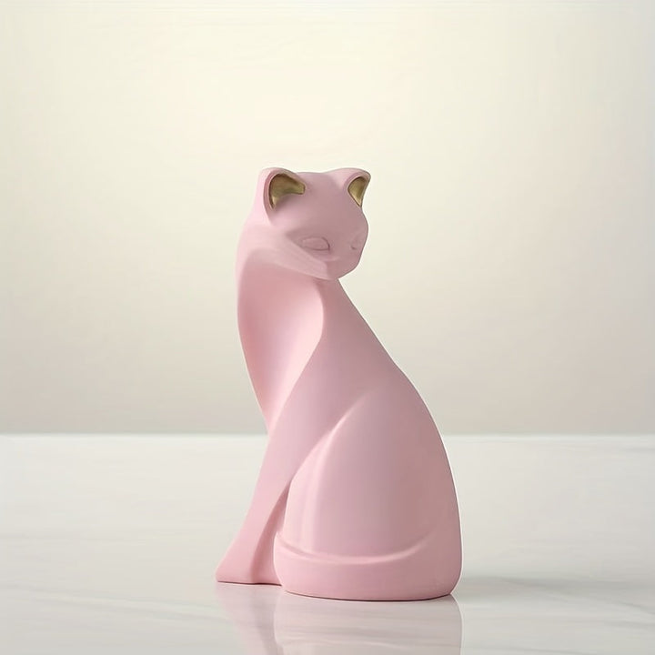 Hand-Painted Cat Statue - Elegant Scandinavian Design for Home Decor 9