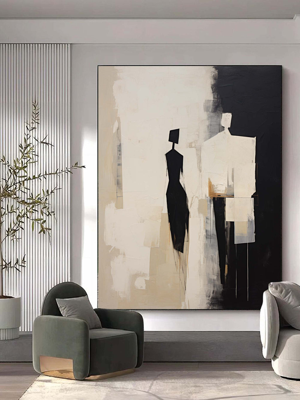 Hand-Painted Contemporary Minimalist Canvas Artwork – Unique Abstract Canvas Wall Art for Modern Interiors 3