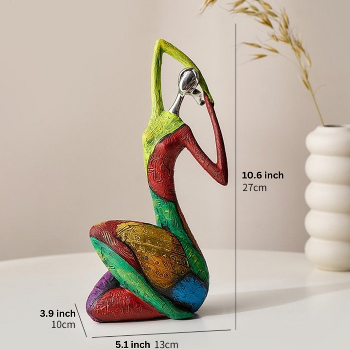 Handcrafted Abstract Colorful Women Sculptures – Unique Home Decor Art Pieces 2