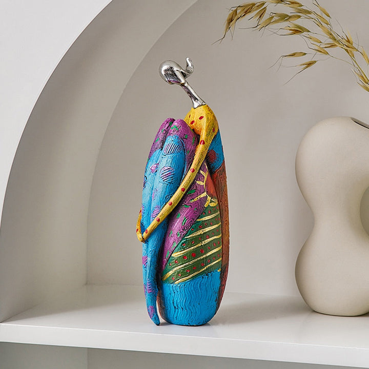 Handcrafted Abstract Colorful Women Sculptures – Unique Home Decor Art Pieces 8