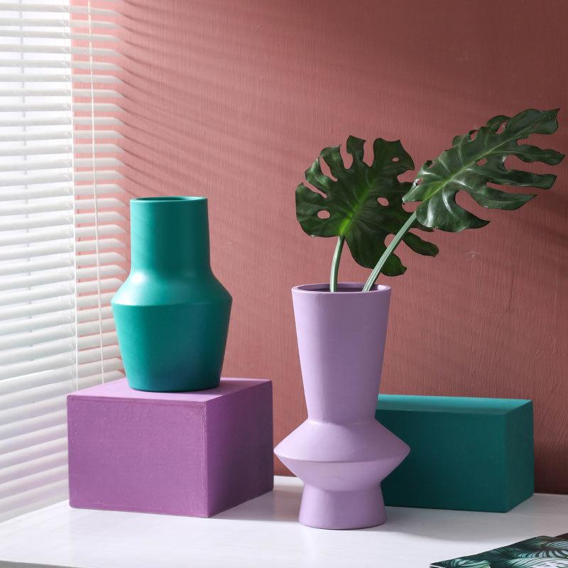 Handcrafted Bright Color Ceramic Flower Vase - Elegant Home Decor 3
