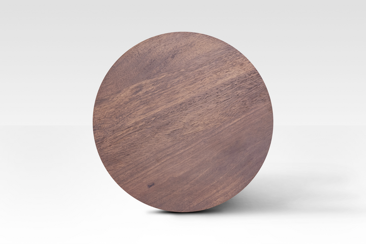 Handcrafted Mango Wood End Table with Hourglass Silhouette – Warm Walnut Finish, Small Side Table for Living Room Decor 2