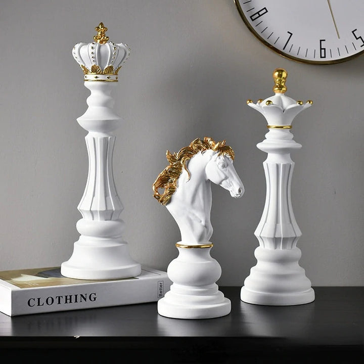 Handcrafted Resin Chess Statue Collection – King, Queen, Knight in Various Sizes for Elegant Home Decor 2