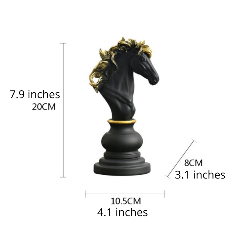 Handcrafted Resin Chess Statue Collection – King, Queen, Knight in Various Sizes for Elegant Home Decor 4