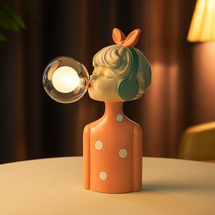 Handcrafted Table Lamp with USB Power – Artisan Design for Bedside or Desk Use, Unique Wood and Textile Accent Lamp 1