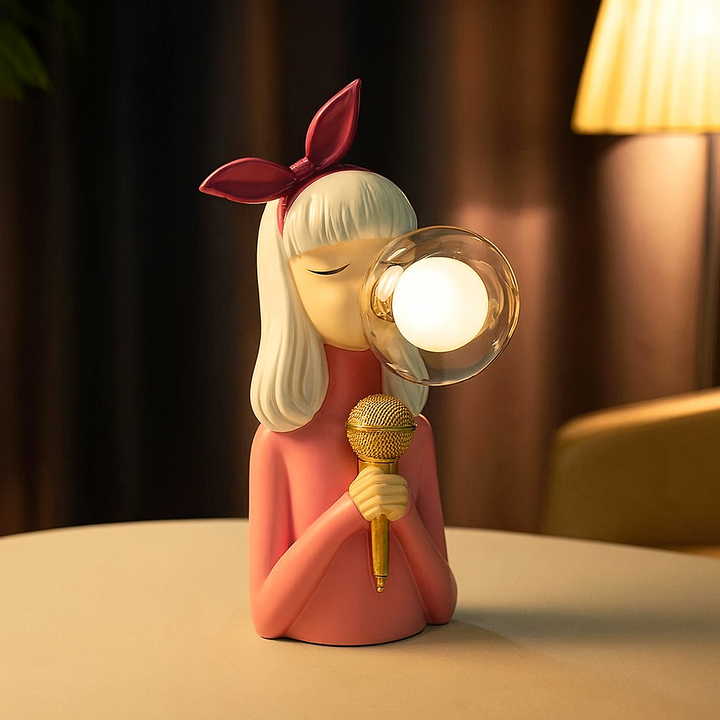 Handcrafted Table Lamp with USB Power – Artisan Design for Bedside or Desk Use, Unique Wood and Textile Accent Lamp 2