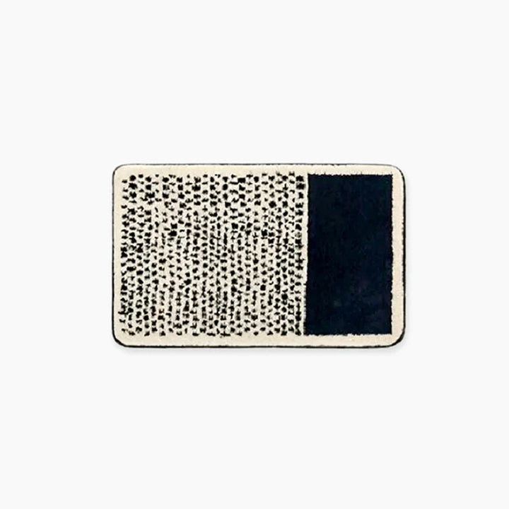 Handmade Abstract Bath Mat – Non-Slip Bathroom Rug in Luxurious Polyester and Acrylic for Modern Decor 0